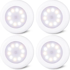 STAR-SPANGLED 4 Pack 3.1” Dimmable Push Tap Lights, Stick on LED Touch Puck Ligh - Picture 1 of 12