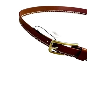 Neu mit Etikett Adolfo Dominguez brauner Ledergürtel mit goldenen Schnallen - Länge 50,5 Zoll - Bild 1 von 9