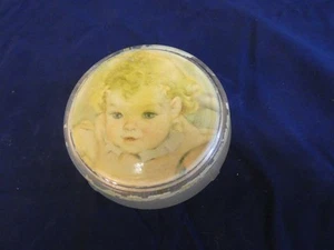 Bessie Pease Gutmann Frosted Glass Trinket Box or Powder Box - Picture 1 of 5