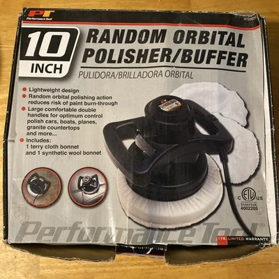 Herramienta de rendimiento W50054 tampón/pulidora orbital aleatoria, negra, 10 pulgadas Foto 1 de 4
