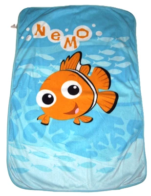 Disney Baby Finding Nemo Blue Orange Fleece Blanket Clownfish Fish - Image 1 of 3