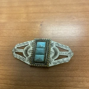 Broche vintage color turquesa natural - Imagen 1 de 12