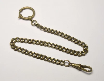 ART DECO 1920s SILVERED METAL POCKET WATCH CHAIN FOB BIG LOCK - Image 1 of 3