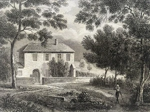 Gravure XIX ème Hugo Hamilton 'Les Charmettes ', demeure de Mme de Warens - Picture 1 of 4