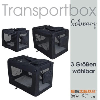 Transportbox Hundebox Faltbox Transporttasche faltbar Tierbox Hunde Box Schwarz - Bild 1 von 4