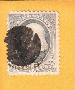 US BOLD FANCY CANCEL 1¢ Bank Note Black Circle With Small Negative Shades A1 - Picture 1 of 2