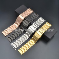 Stainless Steel Bracelet Solid Strap Buckle Replacement Watch Band Strap 18-24mm