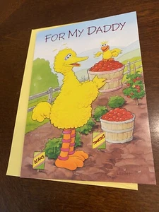 Unbenutzte große Vogel Sesamstraße Grußkarte für meinen Papa Garten Vatertag w - Bild 1 von 5