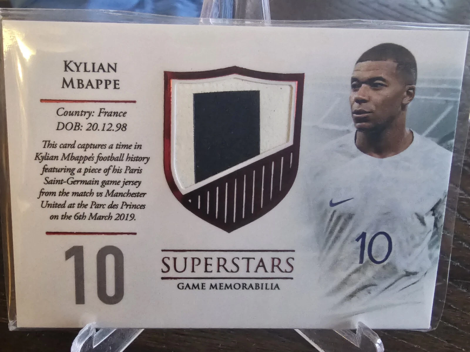 2024 Futera Unique Nostalgia Kylian Mbappe Superstars Game Patch /4