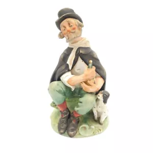 Capodimonte Pucci Old Man Clown with Dog Wine Bottle Statue Figurine 8 1/2" - Picture 1 of 8