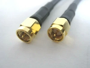 SMA to SMA Plug 4 m RG58 C/U Coax Mil Spec 50 Ohm Coaxial Patch Lead Cable UK - Picture 1 of 3