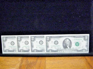 4(FOUR)-$2-1976 Federal Reserve Notes, I-J-J-L, VERY GOOD-EXTRA FINE, #0118EPC - Picture 1 of 4