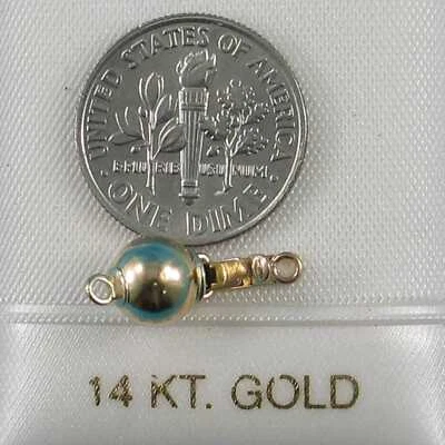 14K Yellow Gold High-Polished 7mm Smooth Ball Pearl Bead Clasp - Image 1 of 4