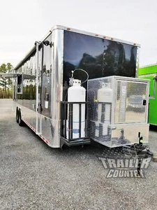 NEW 8.5X28 ENCLOSED CARGO FOOD VENDING TRAILER MOBILE KITCHEN & 1/2 BATHROOM - Picture 1 of 12