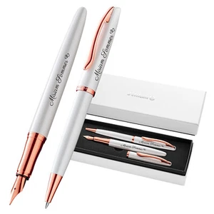 Pelikan Füllhalter und Kugelschreiber Jazz Noble Elegance Set weiß mit Gravur - Bild 1 von 11