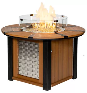 40" FIRE PIT TABLE - Outdoor Poly Lumber with Stainless Steel Weave Panels USA - Picture 1 of 3