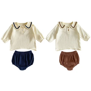 Baby Boys Girls Outfit Set Elastic Waist Tops Two-piece Shorts Infant Summer - Picture 1 of 30