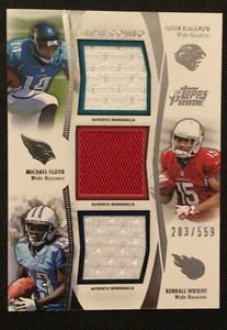 JUSTIN BLACKMON MICHAEL FLOYD KENDALL WRIGHT CERTIFIED GAME USED JERSEY 283/559