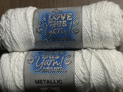I Love This Metallic Yarn BLANCO 5 oz ea. Juego de dos 100 % acrílico Foto 1 de 4
