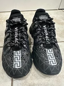 VERSACE Trigreca Sneakers Silver Black size 6, 6.5 - Picture 1 of 5