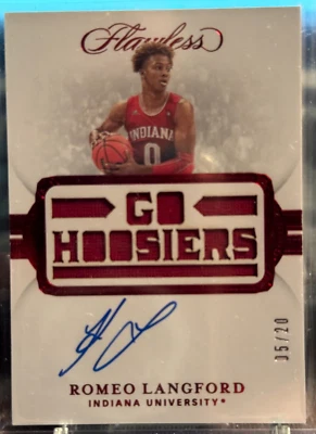 ROMEO LANGFORD 2019 FLAWLESS COLLEGIATE #109 ROOKIE JERSEY AUTO RUBY 05/20 RC - Image 1 of 2