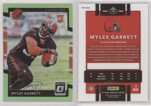 2017 Donruss Optic Rookies Lime Green Prizm Myles Garrett #106 Rookie RC