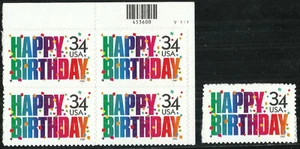 Scott 3558, Happy Birthday Issue of 2002-Mint, Never Hinged Plate Block & Single - Picture 1 of 1