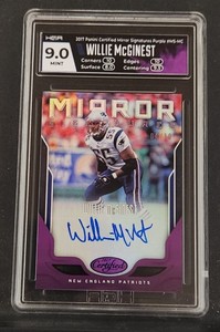  2017 Panini Certified Mirror Signatures Purple /10 Willie McGinest HGA 9.0 MT 