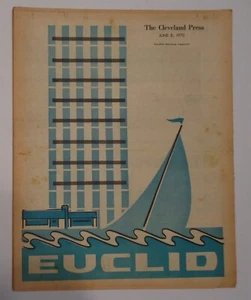 Suplemento de periódico Euclid OH 1970 Cleveland Press anuncios de historias locales de colección - Imagen 1 de 3