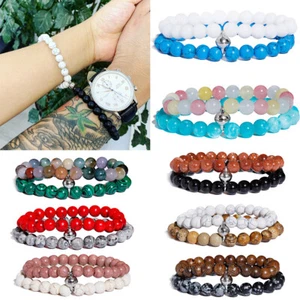 2Pcs/set Magnetic Couple Bracelet Love Friendship Distance Stone Match Bracelets - Picture 1 of 89