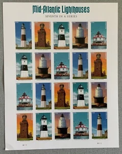 US 2021. Faro del Atlántico Medio.  Sc#5621-4.   Panel de 20. MNH. - Imagen 1 de 1