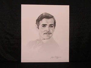 Clark Gable Gary Saderup Black & White Lithograph Gone With The Wind  - Picture 1 of 2