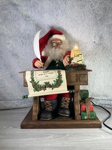 Vintage 1993 Holiday Creations Animated Lighted Musical Santa W/Checking List - Picture 1 of 6