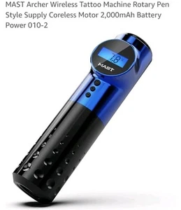 NEW DEAL MAST Archer Blue Wireless Tattoo Machine LCD Display WQP-010-2 SEALED! - Picture 1 of 9