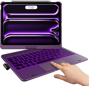 typecase Flexbook Touch 7-in-1 Tastatur Hülle mit Trackpad für Apple iPad Violett - Bild 1 von 9