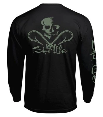 Salt life Long Sleeve, Skull and Hooks, Men's Graphic TShirt, Lg, XL, or 2XL — 第 1/4 张图片