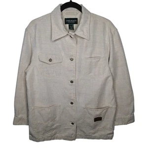 Vintage Y2K Ralph Lauren Women's Barn Chore Utility Coat Jacket Linen Cotton M - Picture 1 of 10