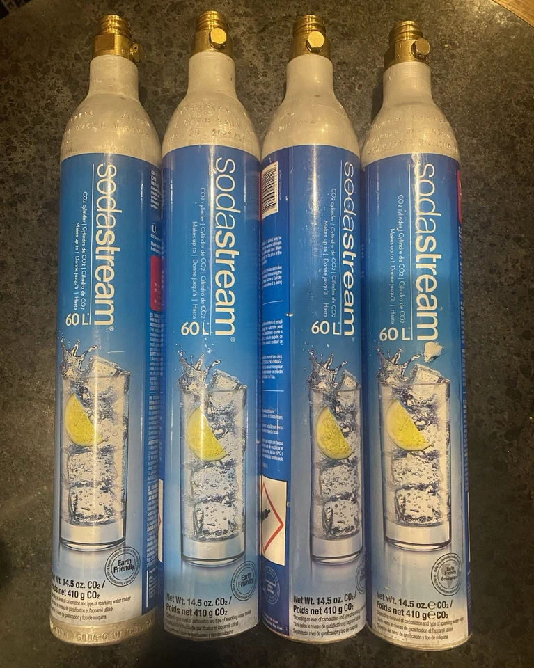 Lote de 4 botes de repuesto de cilindro de CO2 SodaStream 60L *vacíos* Foto 1 de 1