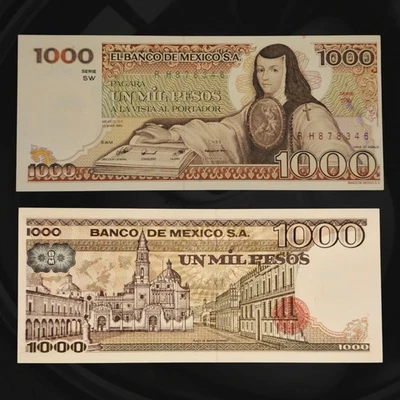 ​🇲🇽 Billete de 1000 Pesos de México 1982, J. Inés de la Cruz, Plaza Santo Domingo Foto 1 de 3