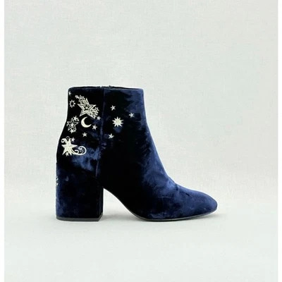 ASH Elixir Azul Marino Terciopelo Grueso Botines Celestiales Estrellas 39 Talla 9 Foto 1 de 4