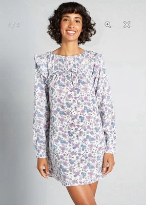 Floral Prairie Doll Shoulder Ruffle Mini Dress - ModCloth - NWT - Size 1X - Image 1 of 4