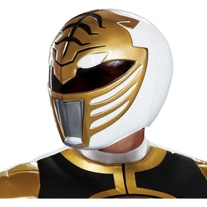 Disguise Licensed Mighty Morphin Power Rangers White Adult Helmet Mask Men 79728 - Picture 1 of 4