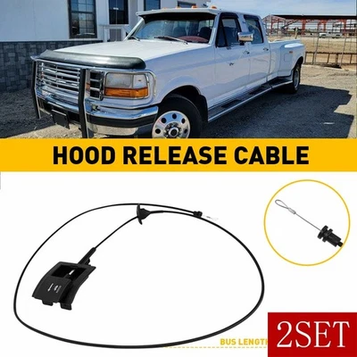 Cable de liberación de capó y manija de tracción para 92-97 Ford Serie F y Bronco 912-042 2SET Foto 1 de 4