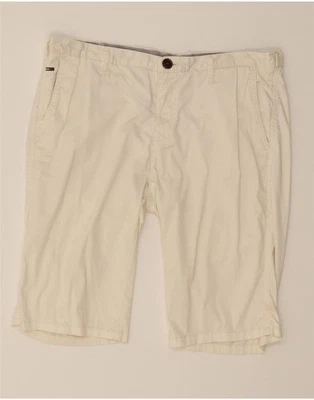 TOMMY HILFIGER Womens Chino Shorts W32 Large Off White Elastane CT65 - Image 1 of 3