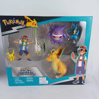 Jazwares Pokemon Master Journeys 5 Pck Figs- Pikachu, Dragonite, Lucario, Gengar - Imagem 1 de 4