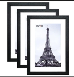 VCK 24x36 Massivholz Posterrahmen Schwarz 3 Stück Bilderrahmen - Bild 1 von 4