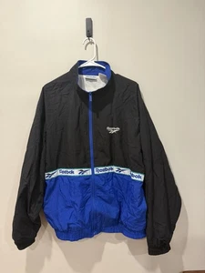 Vintage 90s Reebok Full Zip Windbreaker  Jacket Size Large Colorblock - Picture 1 of 4