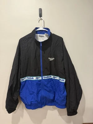 Vintage 90s Reebok Full Zip Windbreaker  Jacket Size Large Colorblock - Image 1 of 4