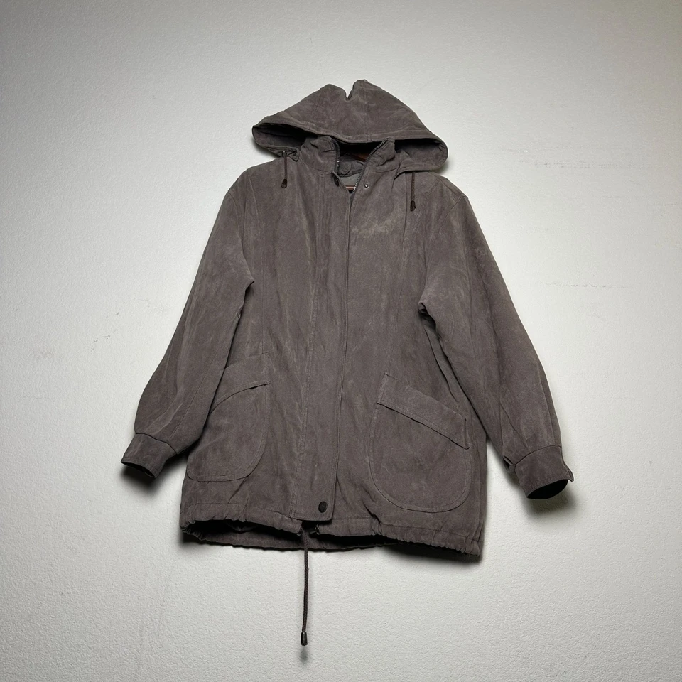 Chaqueta con Capucha Deportiva Bromley De Colección Hombres M Nylon Marrón Cremallera Años 90 Thermolite Plus Gorp Foto 1 de 4