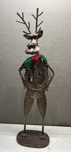 Bronze Color Metal Reindeer Christmas Card Holder Floor/table 32” - Picture 1 of 5
